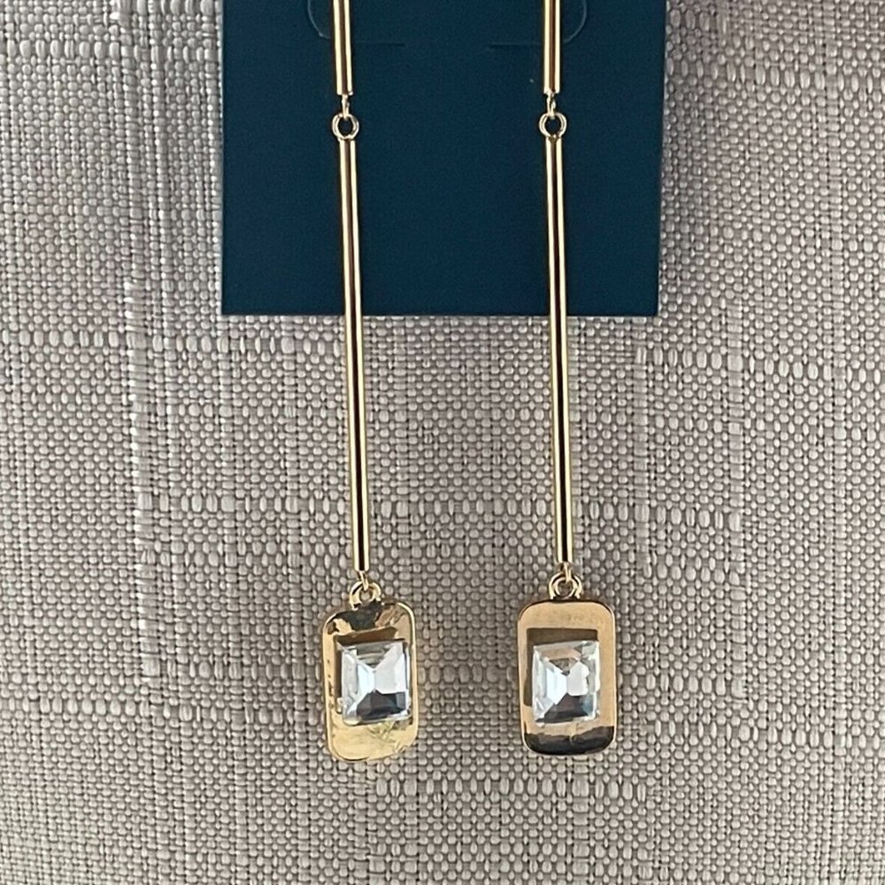 Botkier Women Earrings Gold Tone Long Drop dangle Ear Jewelry New